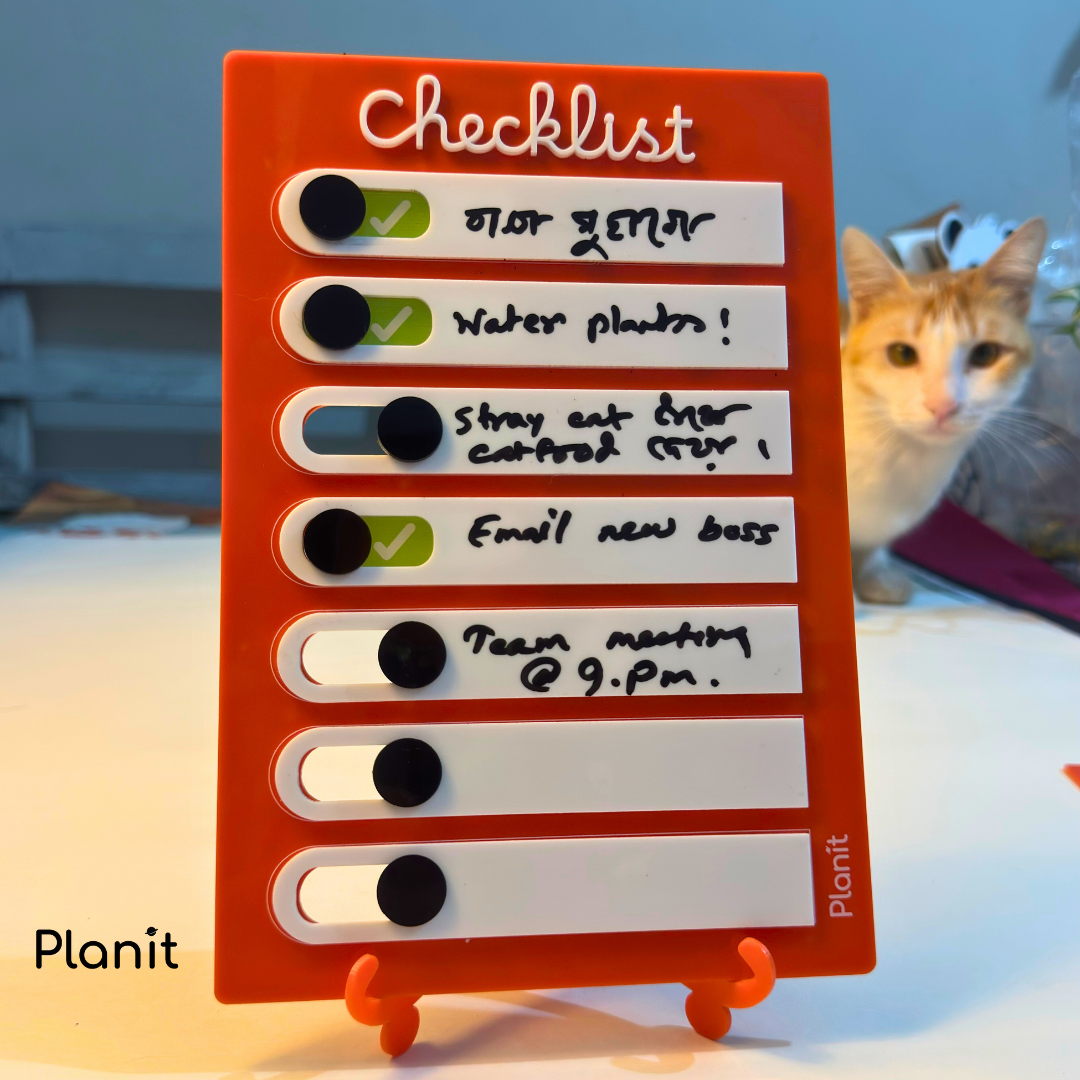Checklist Tracker and Groceries To-buy Board (With Stand+Magnet)