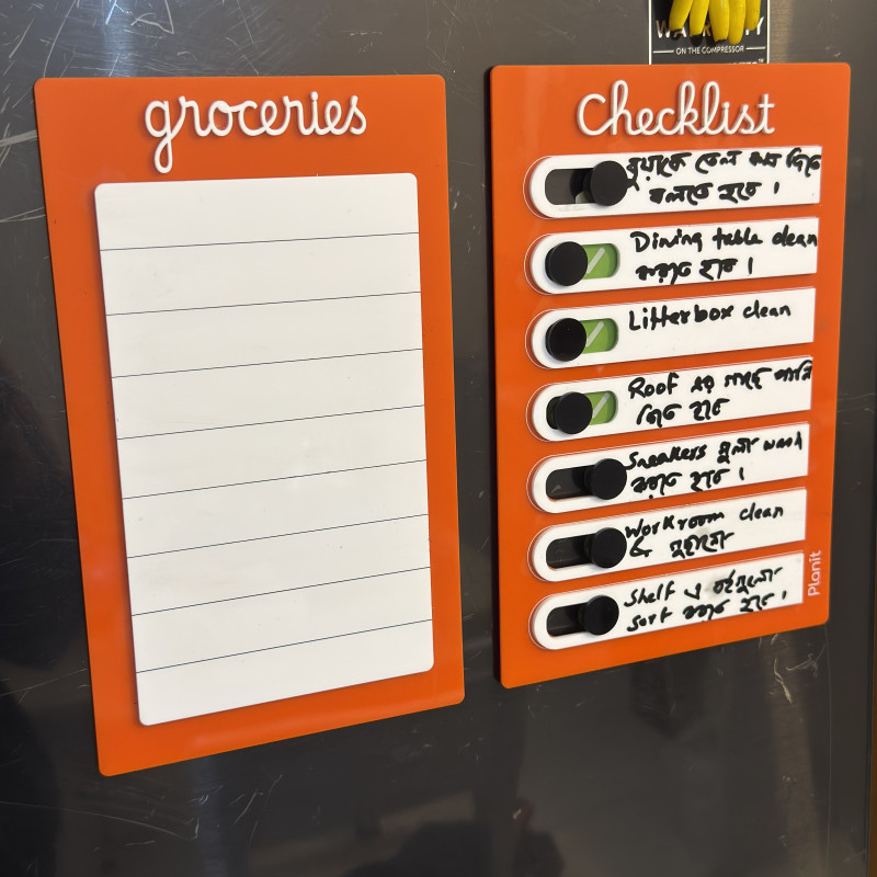 Planit Checklist Tracker & Groceries To-buy Board (With Stand+Magnet)